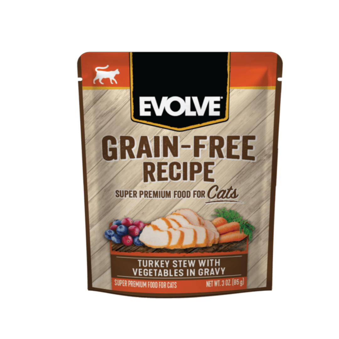 Alimento Húmedo Gato Evolve Grain Free Pouche Pavo y Vegetales 3 oz - 85 gr