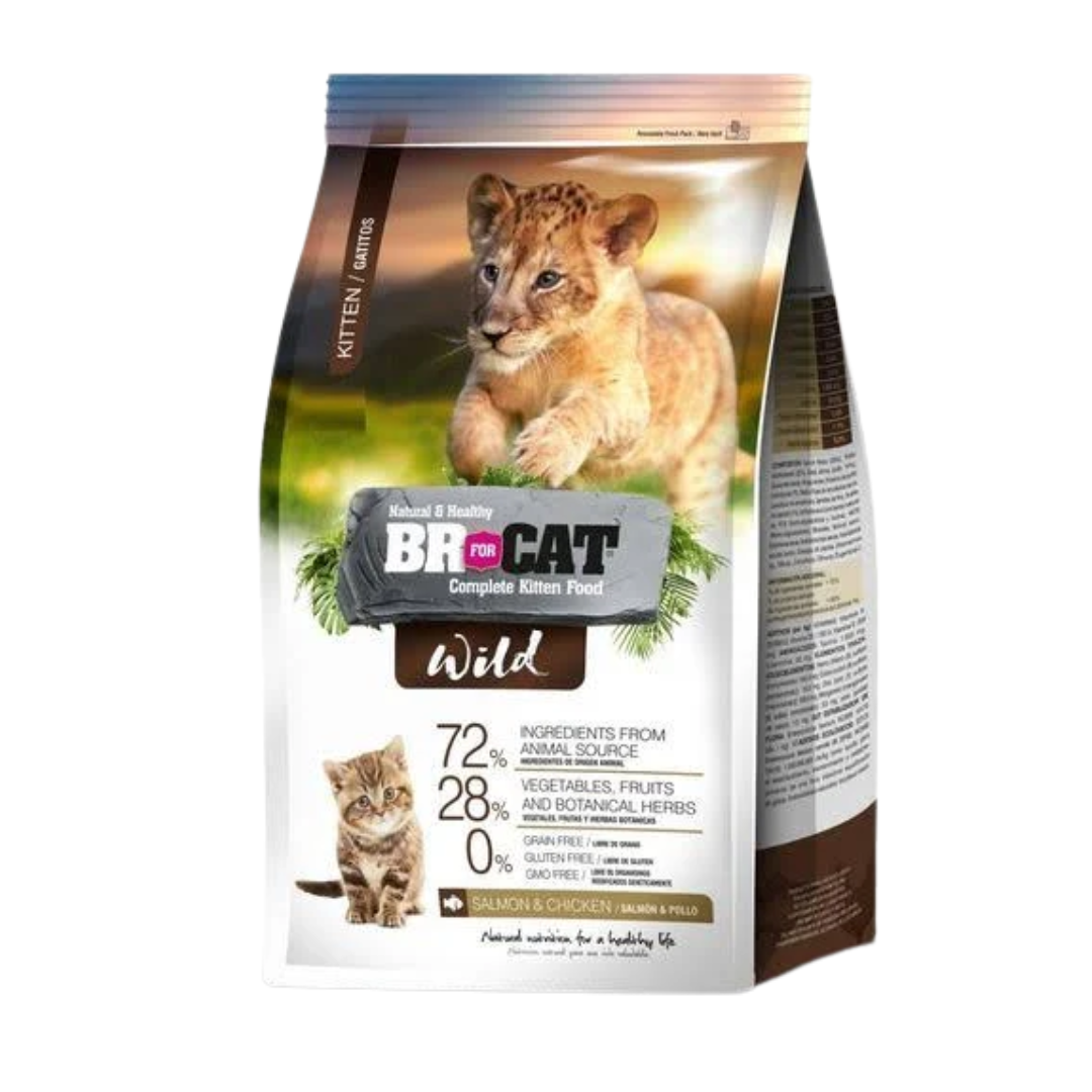 Alimento Gatitos BR Wild Salmón y Pollo 1 kg