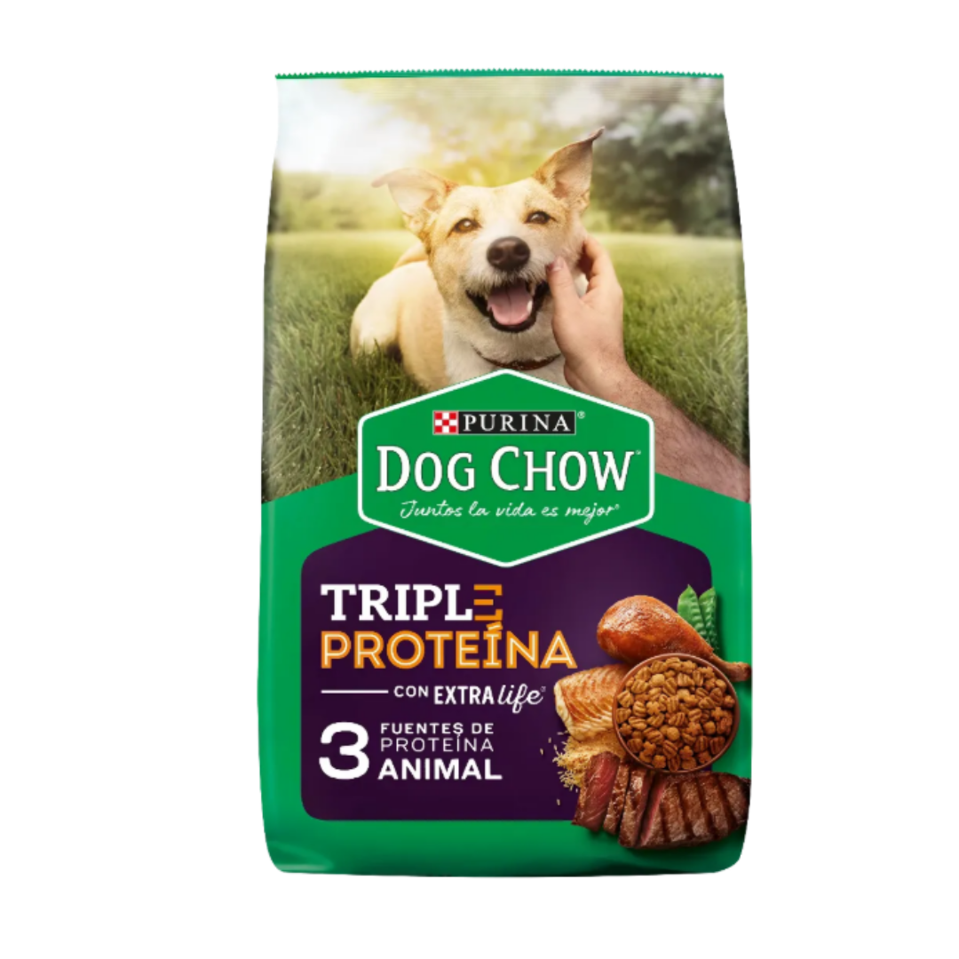 Alimento Perro Dog Chow Adulto Triple Proteina Carne, Pollo y Pescado