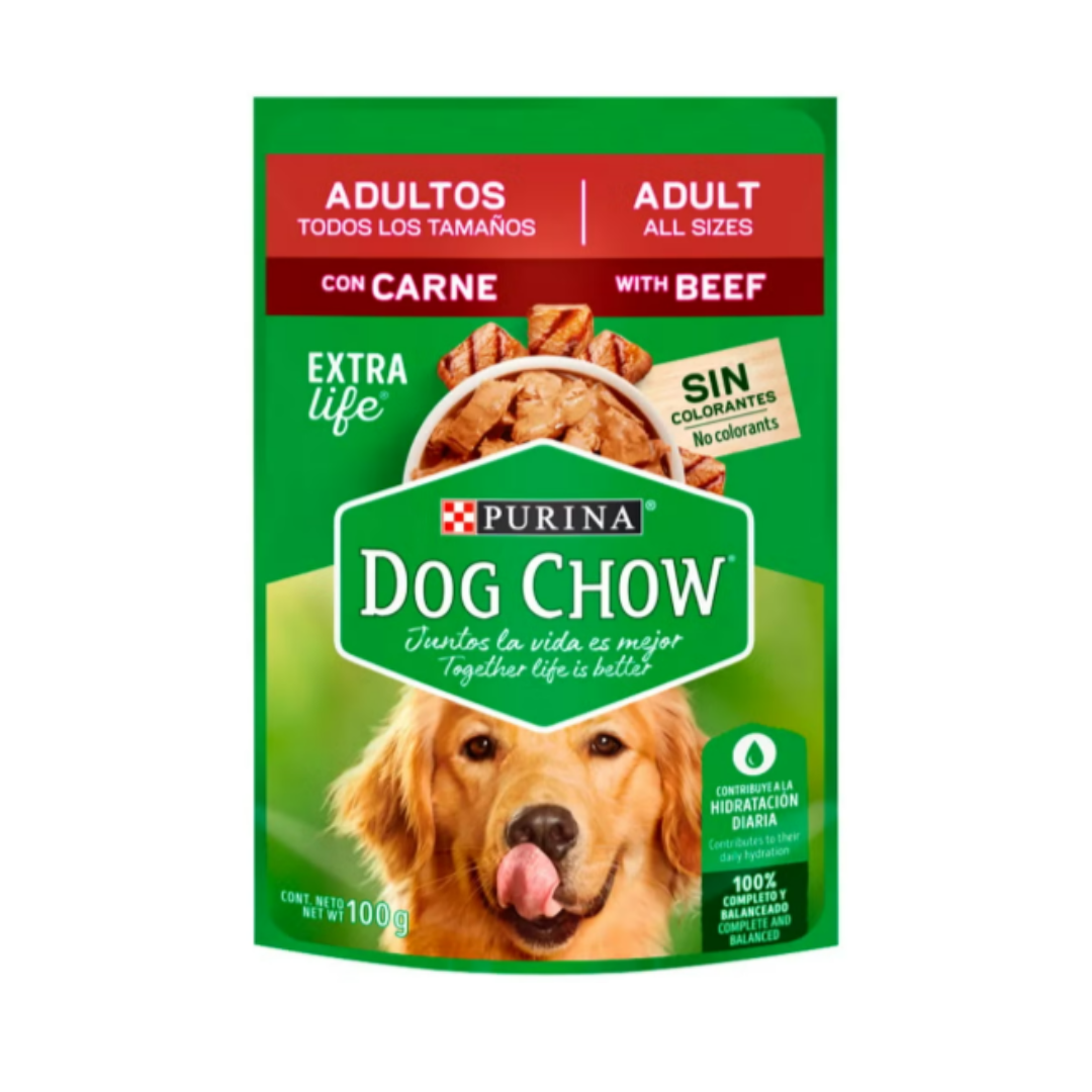 Alimento Húmedo Perro Dog Chow Adulto Todos los Tamaños Pouch Carne