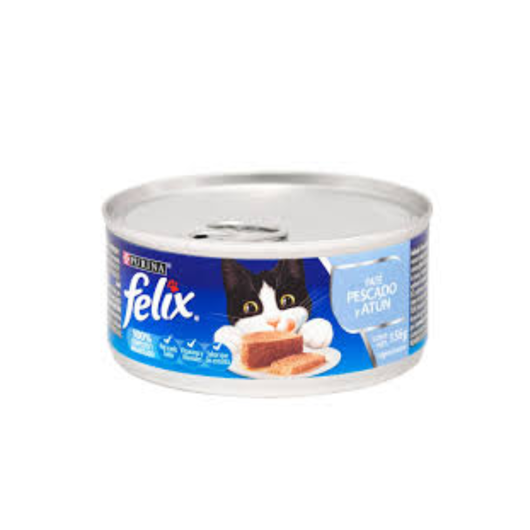 Alimento Húmedo Gato Felix Lata Paté Pescado y Atún 156 gr
