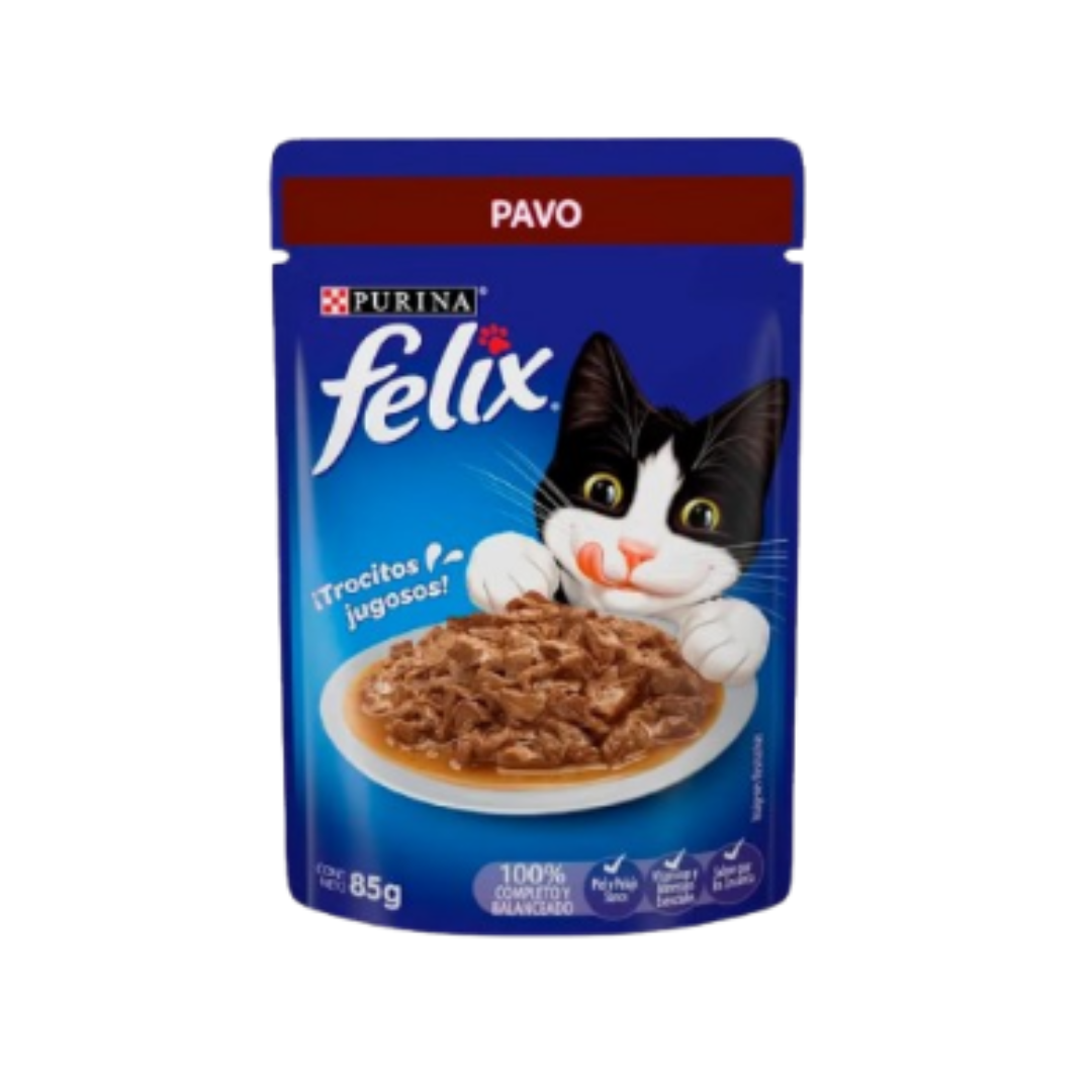 Alimento Húmedo Gato Felix Pouch Pavo 85 gr