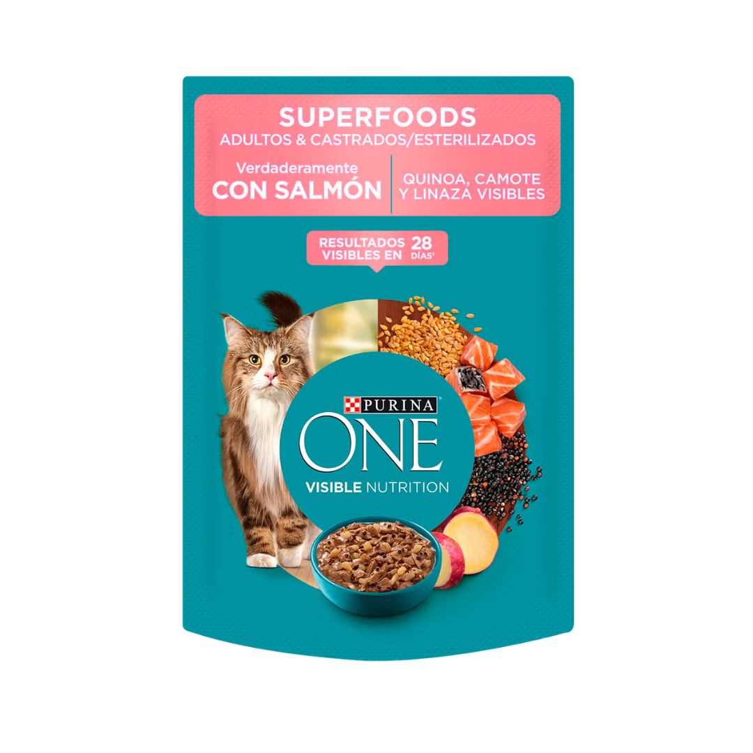 Alimento Húmedo Gato Purina One Pouch Salmón 85 gr