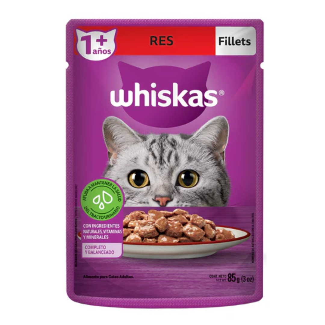 Alimento Húmedo Gato Whiskas Pouch Res 85 g