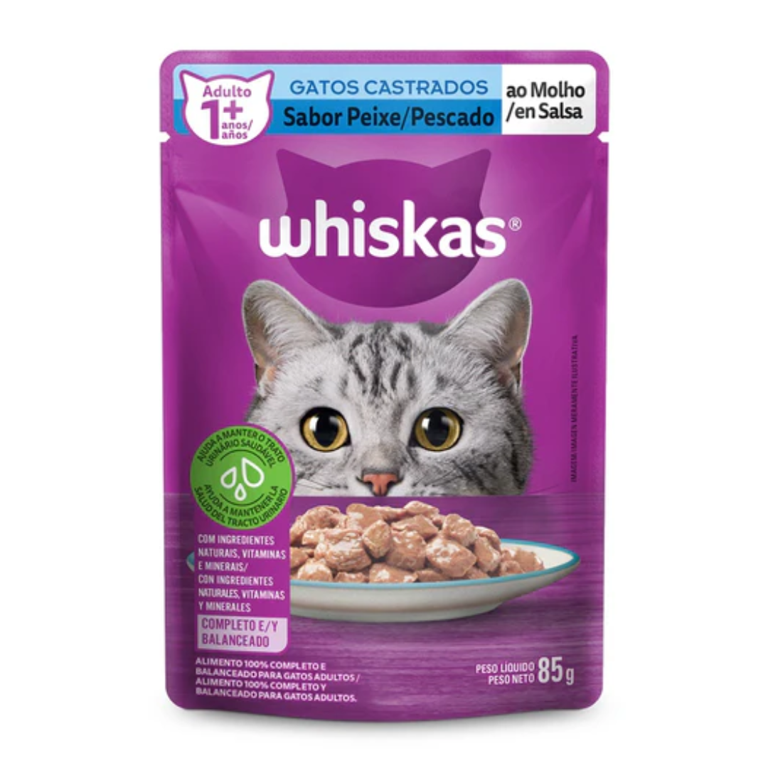 Alimento Húmedo Gato Castrado Whiskas Pouch Pescado 85 g