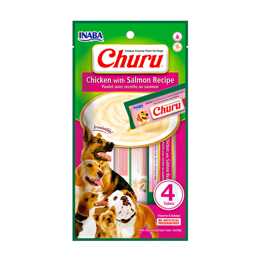 Snack Perro Churu Cremoso Pollo con Salmón (Chicken With Salmon) 4 Unidades 56 gr