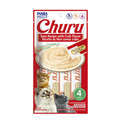 Snack Gato Churu Cremoso Atún con Cangrejo (Tuna With Crab) 4 Unidades 56 gr