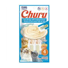 Snack Gato Churu Cremoso Atún con Marisco (Tuna With Seafood) 4 Unidades 56 gr