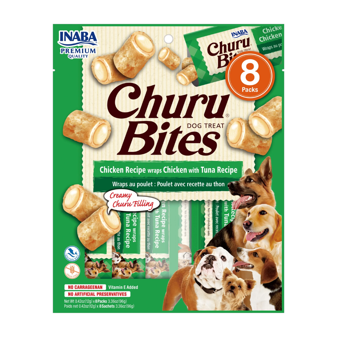 Snack Perro Churu Bites Nuggets Pollo con Atún (Chicken With Tuna) 8 Unidades 96 gr