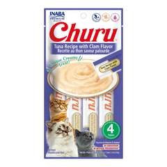 Snack Gato Churu Cremoso Atún con Almeja (Tuna With Clam) 4 Unidades 56 gr