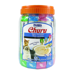 Snack Gato Churu Cremoso Bombonera Variedades de Atún 50 Unidades