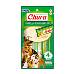 Snack Perro Churu Cremoso Pollo con Vegetales (Chicken With Vegetables) 4 Unidades 56 gr