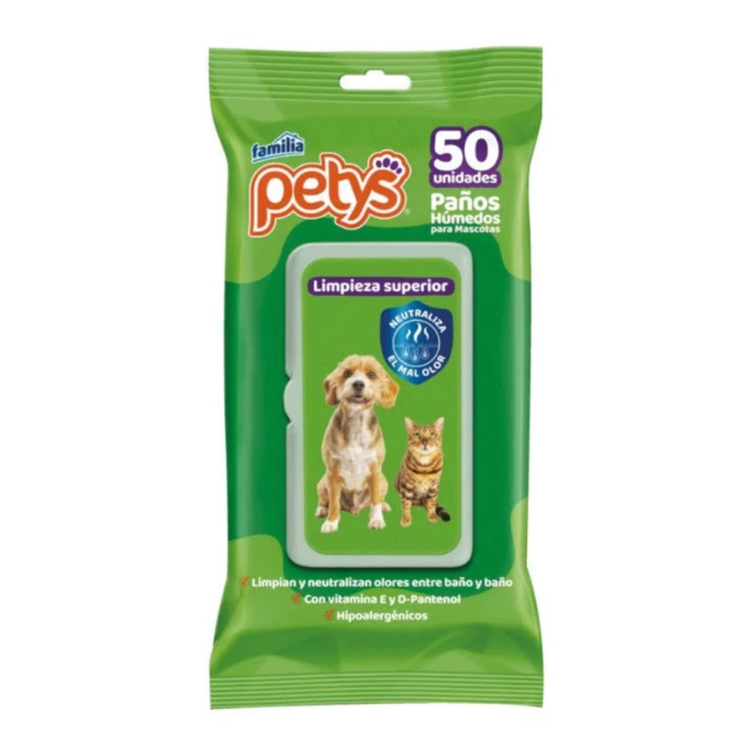 Pañitos Humedos Petys Limpieza Superior X 50 Unidades
