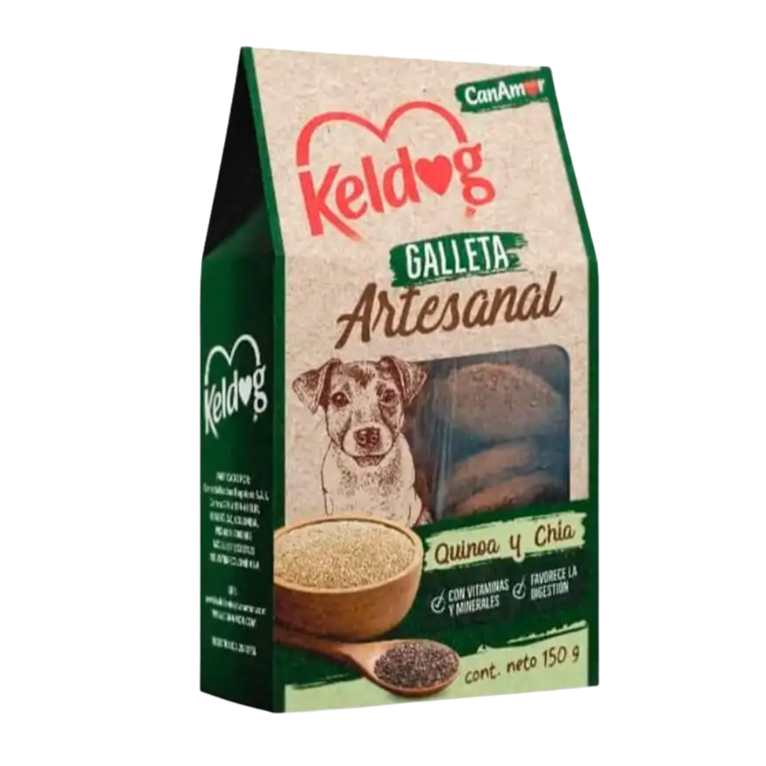 Snack Galletas Perro Canamor Artesanales Keldog Quinua y Chía 150 gr