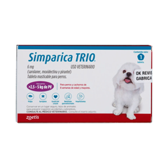 Simparica Trio Desparasitante Interno y Externo Perros 1 Tableta