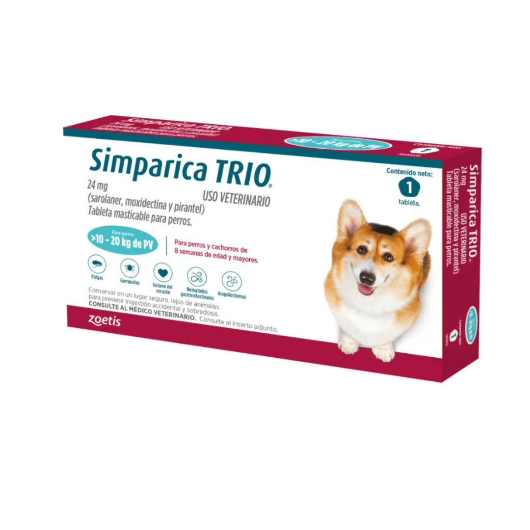 Simparica Trio Desparasitante Interno y Externo Perros 1 Tableta