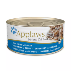 Alimento Húmedo Gato Applaws Filete de Atún con Cangrejo Lata 70 gr