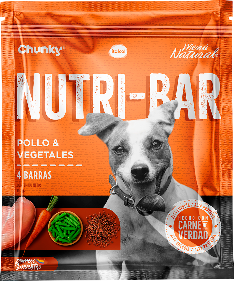 Snack Chunky Barras Nutri-Bar Pollo y Vegetales Paquete 4 Barritas
