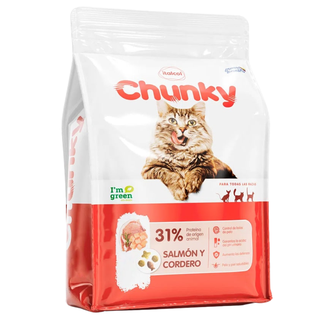 Alimento Gato Chunky Adulto Salmón y Cordero 1.5 kg