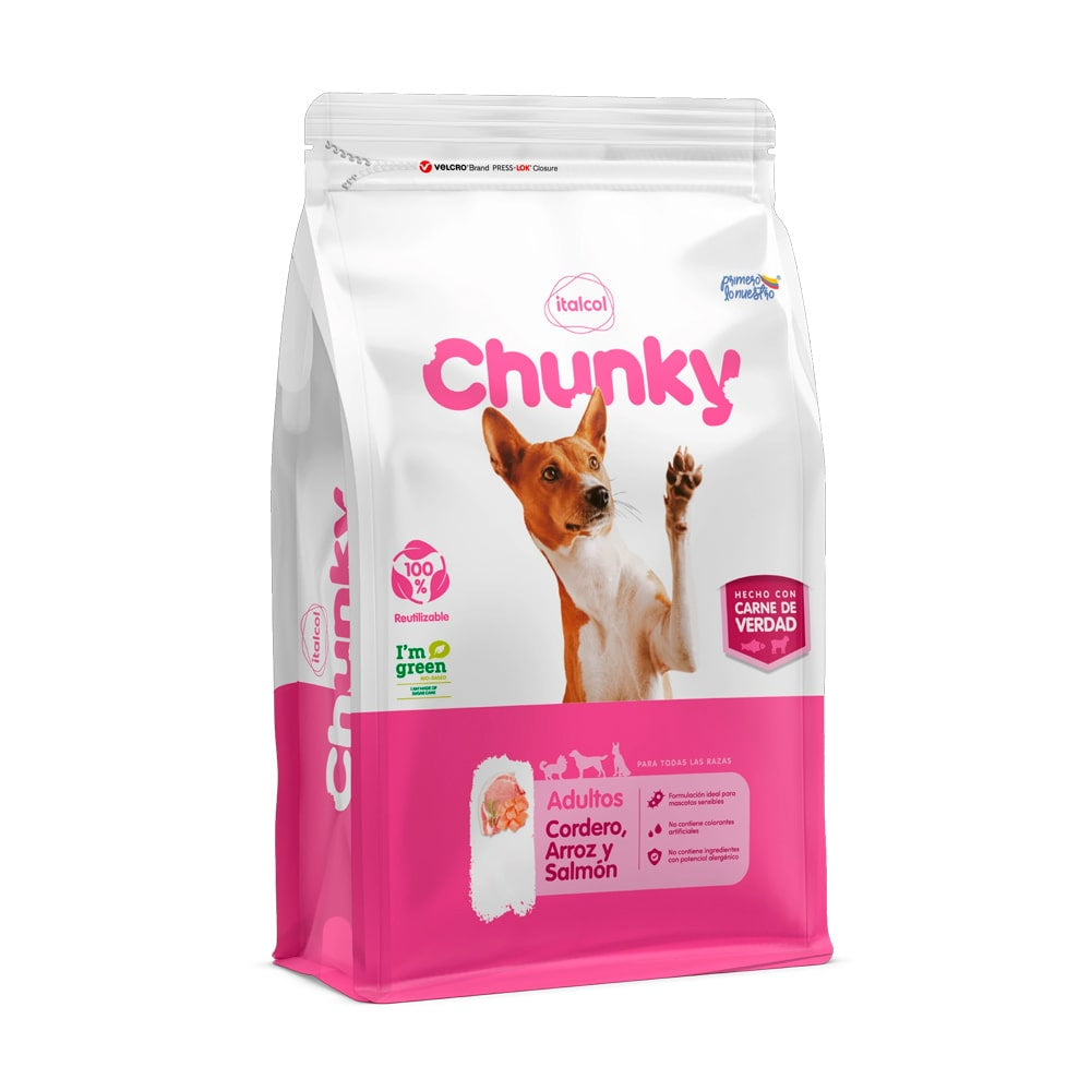Alimento Perro Chunky Adulto Cordero, Arroz y Salmón